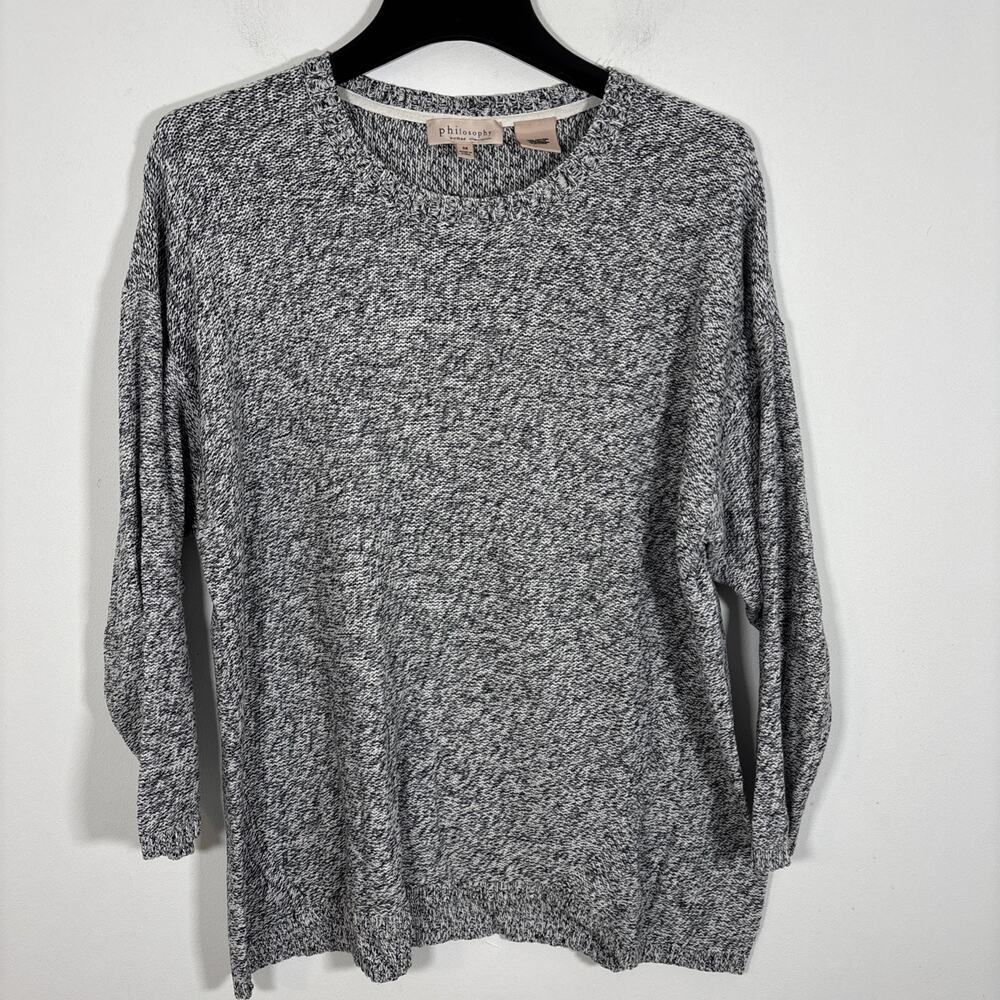 Philosophy Women's‎ Plus 3X Dolman Sleeve Gray Ribbed Knit Cottagecore Sweater